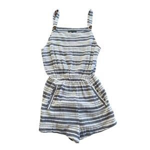 Olivaceous Shorts Romper Striped Women’s Size Small 100% Cotton